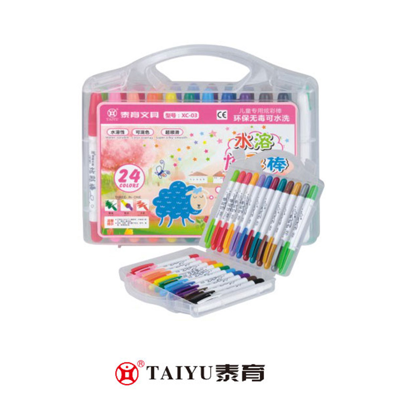 Schüler verwenden Crayon 24 Farben in PP-Box zum glatten Malen mit Stifthalter Crayon-XC 03