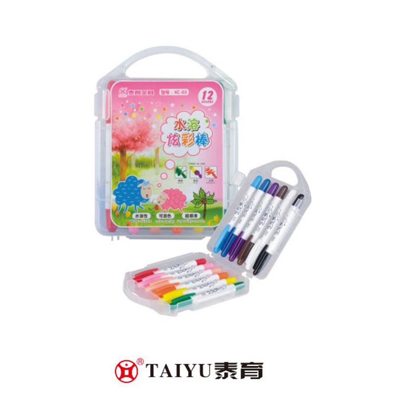 Schüler verwenden Crayon 12 Farben in PP-Box Smooth Costomized Color Crayon-XC 03