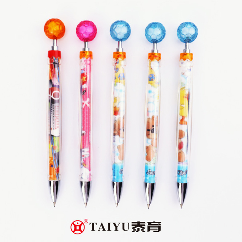 Schüler verwenden Druckbleistift mit Cartoon-Design und farbigem Acryldruckkopf Druckbleistift 2140